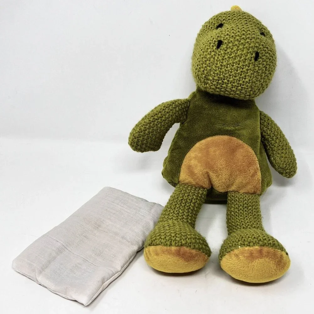 Wild Baby Waffle Knit Dinosaur Green Gold Plush 12